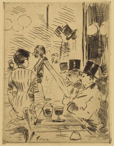 The Cafe of the New Athens by Jean Louis Forain